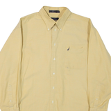 NAUTICA Mens Plain Shirt Yellow Long Sleeve L
