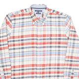 TOMMY HILFIGER New York Fit Mens Shirt Red Check Long Sleeve L