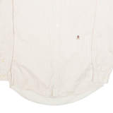 TOMMY HILFIGER Mens Shirt Cream Pinstripe Long Sleeve S