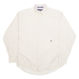 TOMMY HILFIGER Mens Shirt Cream Pinstripe Long Sleeve S