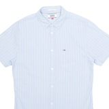 TOMMY HILFIGER Slim Fit Mens Shirt Blue Pinstripe S