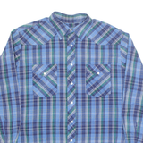 WRANGLER Mens Shirt Blue Check Long Sleeve L