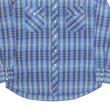 WRANGLER Mens Shirt Blue Check Long Sleeve L