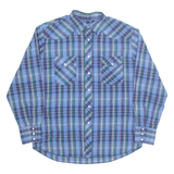WRANGLER Mens Shirt Blue Check Long Sleeve L