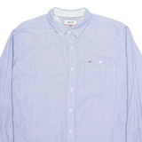 HILFIGER DENIM Mens Shirt Blue Pinstripe Long Sleeve XL