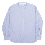 HILFIGER DENIM Mens Shirt Blue Pinstripe Long Sleeve XL