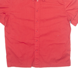 HILFIGER DENIM Mens Plain Shirt Red L