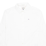 HILFIGER DENIM Mens Plain Shirt White Long Sleeve S