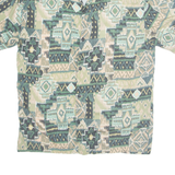 PULL & BEAR Mens Shirt Green Crazy Pattern S