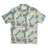 PULL & BEAR Mens Shirt Green Crazy Pattern S