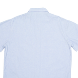 Denim Look Embroidered Womens Plain Shirt Blue XL