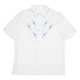 RICAMO A MANO Womens Shirt White Crazy Pattern M