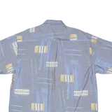 NICK TAYLOR SPORTSWEAR Mens Shirt Blue Viscose 90s Crazy Pattern XL