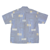 NICK TAYLOR SPORTSWEAR Mens Shirt Blue Viscose 90s Crazy Pattern XL
