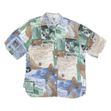 Womens Shirt Green 90s Crazy Pattern L