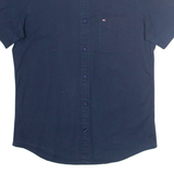 TOMMY HILFIGER Slim Fit Stretch Mens Plain Shirt Blue S