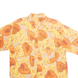 KABRI Mens Hawaiian Shirt Orange Crazy Pattern XL