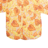 KABRI Mens Hawaiian Shirt Orange Crazy Pattern XL