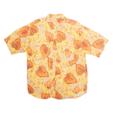 KABRI Mens Hawaiian Shirt Orange Crazy Pattern XL