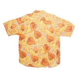 KABRI Mens Hawaiian Shirt Orange Crazy Pattern XL