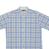 TOMMY HILFIGER Mens Shirt Blue 90s Check S