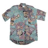 RENATO CAVALLI Mens Shirt Blue Viscose Floral M