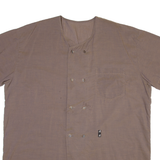 JUICY COUTURE Mens Plain Shirt Brown Silk 2XL
