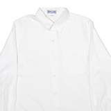 KEEP FUN Mens Plain Shirt White Long Sleeve S