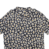 PULL & BEAR Mens Shirt Black Floral XL