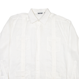 BOHIO Mens Plain Shirt White Long Sleeve XL
