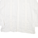 BOHIO Mens Plain Shirt White Long Sleeve XL