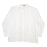 BOHIO Mens Plain Shirt White Long Sleeve XL