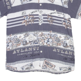 Mens Shirt Grey Viscose Crazy Pattern L