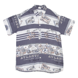 Mens Shirt Grey Viscose Crazy Pattern L