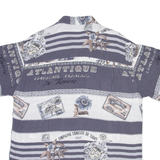 Mens Shirt Grey Viscose Crazy Pattern L