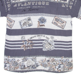 Mens Shirt Grey Viscose Crazy Pattern L