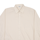 TOP SHIRT Mens Plain Shirt Beige Long Sleeve M