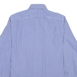 KIRKLAND Custom Fit Mens Shirt Blue Check Long Sleeve M