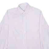 Mens Shirt White Striped Long Sleeve M