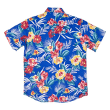 Mens Hawaiian Shirt Blue Floral S