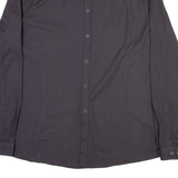 ASOS Mens Plain Shirt Black Long Sleeve 2XL