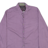 TED BAKER Mens Shirt Purple Spotted Long Sleeve M