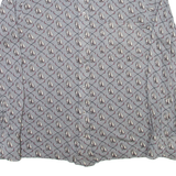 AVON Horses Mens Shirt Grey Cashmere 90s Check Long Sleeve XXS