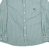 CHAPS Mens Shirt Green Striped Long Sleeve L