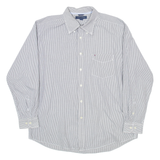 TOMMY HILFIGER Mens Shirt Black Striped Long Sleeve XL