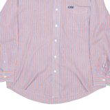 CHAPS Mens Shirt Red Striped Long Sleeve L