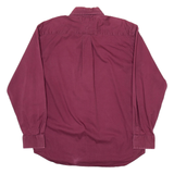 TOMMY HILFIGER Mens Plain Shirt Maroon Long Sleeve M