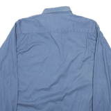 WRANGLER Mens Plain Shirt Blue Long Sleeve M