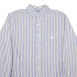 CHAPS Mens Shirt Grey Striped Long Sleeve M