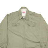 WRANGLER Mens Plain Shirt Green Long Sleeve 2XL